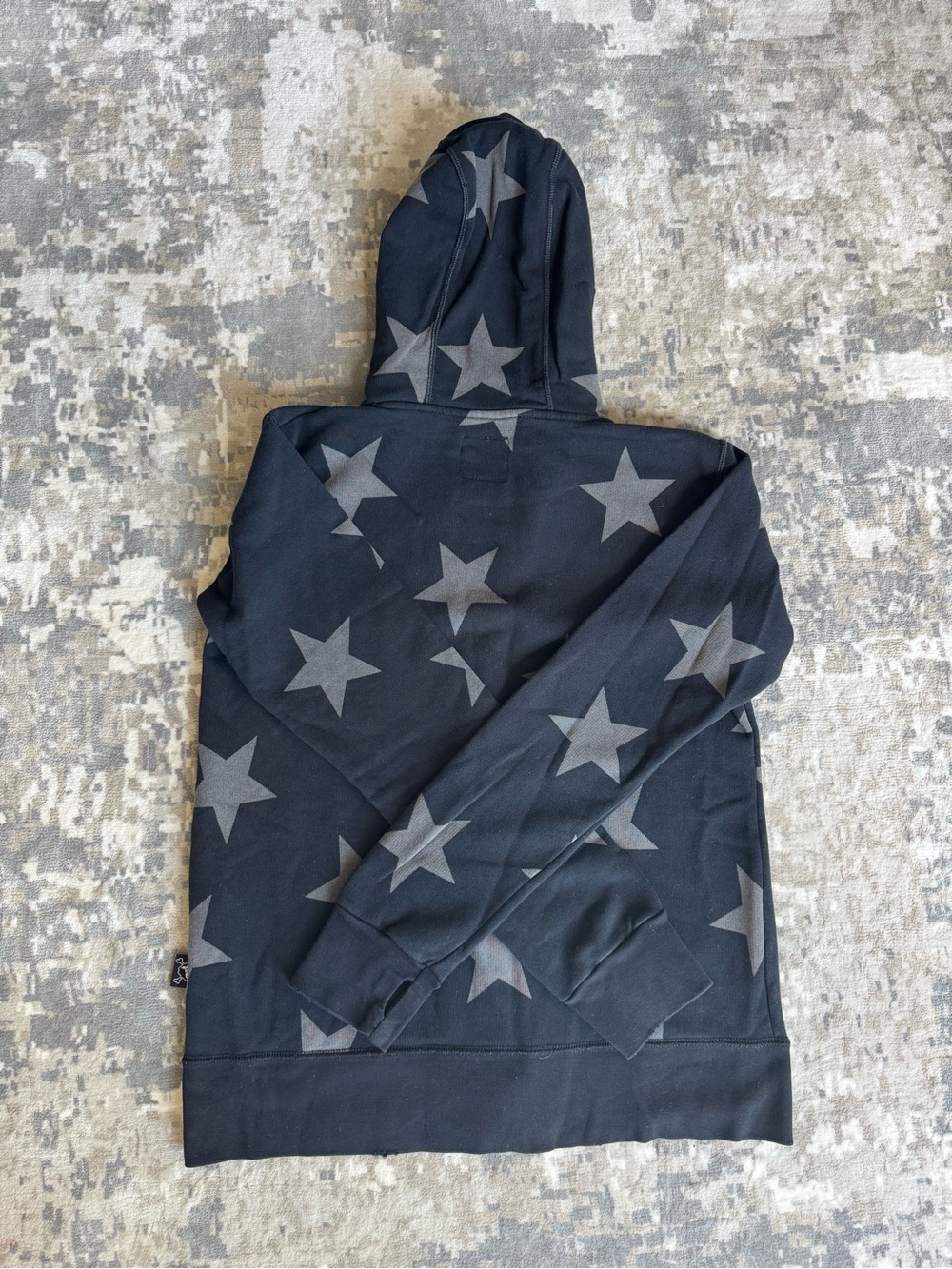 Star Print Black Hoodie